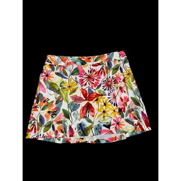 Rip‎ Skirt Womens Sz LG Floral Burst Beach Resort Vacation Cover Up Skirt - Picture 1 of 8